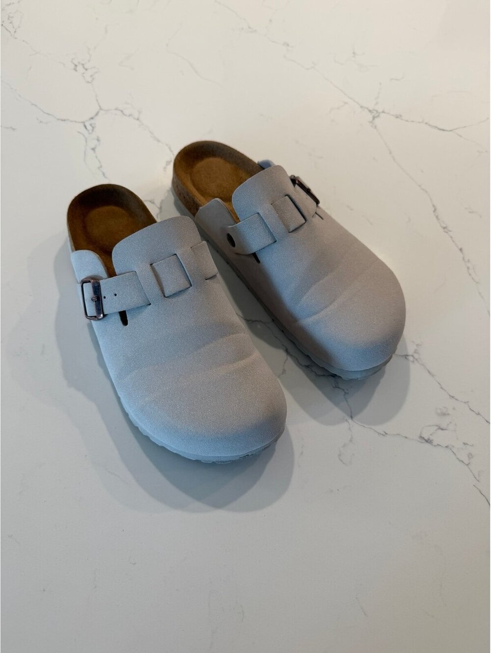 Cushionaire Hana Cork Footbed Clogs Stone Grey Women's Size 10M